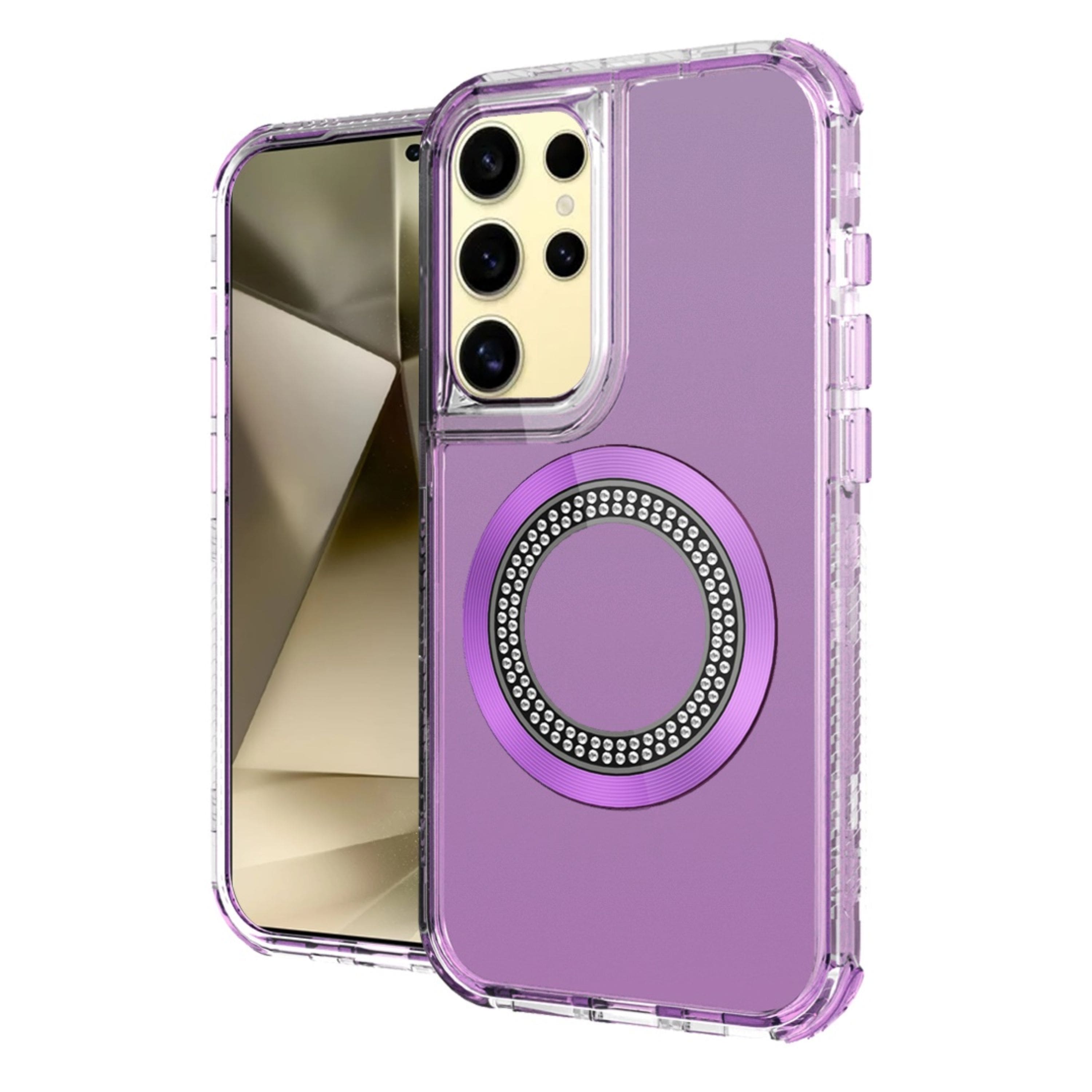 Kitcheniva - Hybrid Magnetic Charging Circle Phone Case For Samsung Galaxy S24+ Plus - Purple