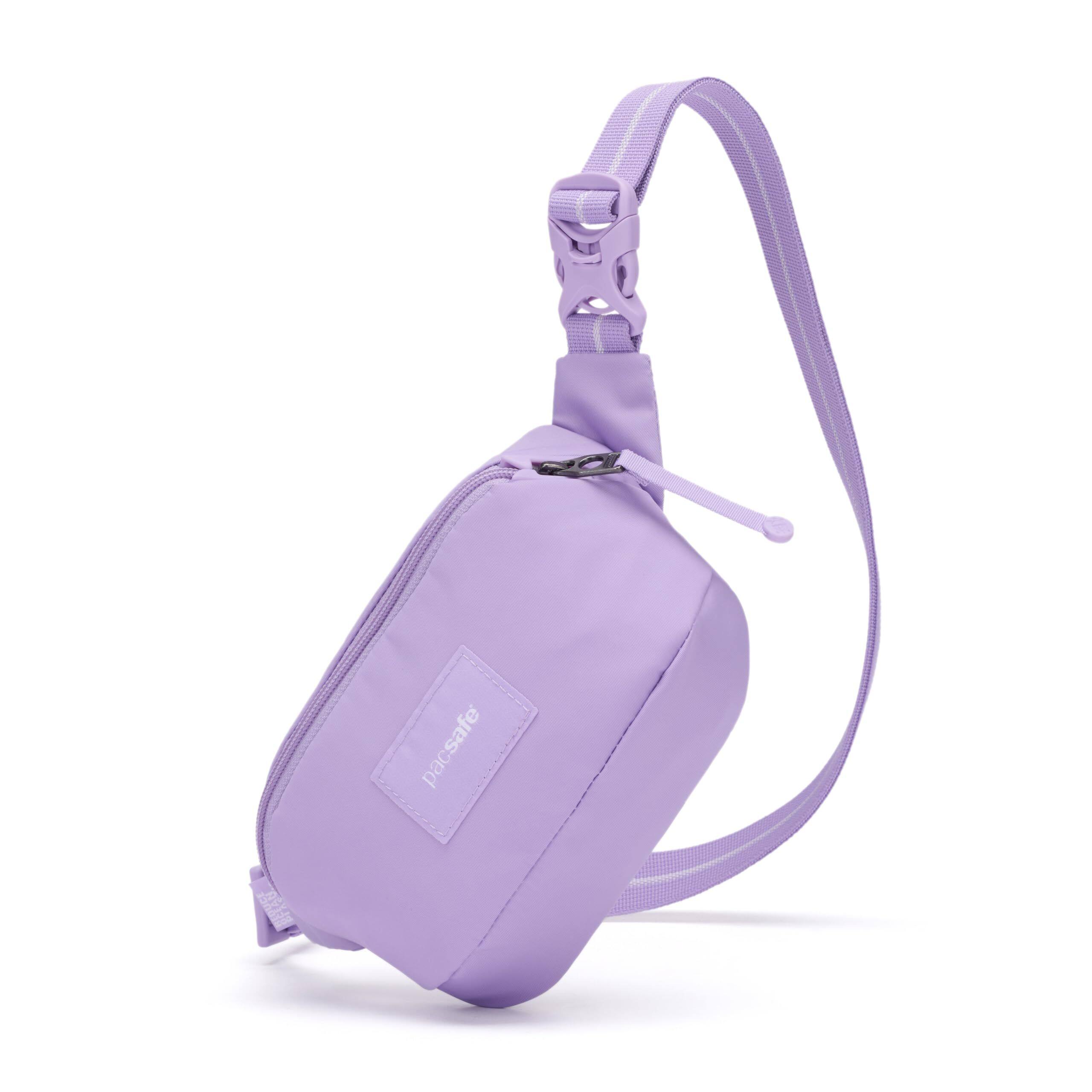 Angle. Pacsafe - GO Micro Sling - LAVENDER.