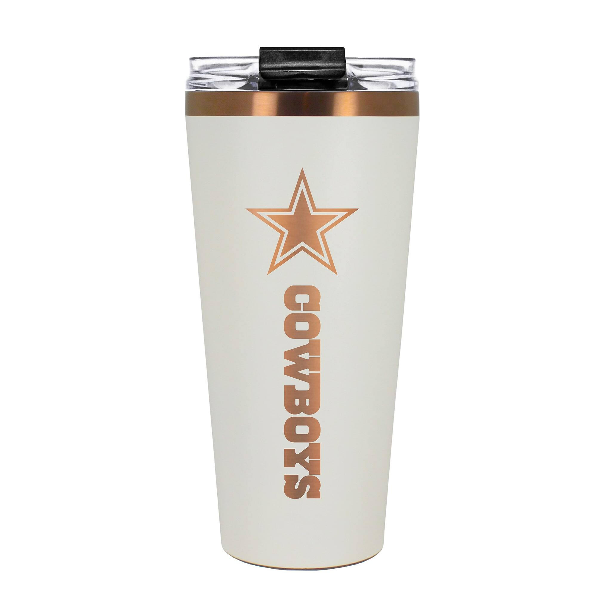 Front. Great American Products - Dallas Cowboys 30oz. Big Slim Tumbler - Cream.