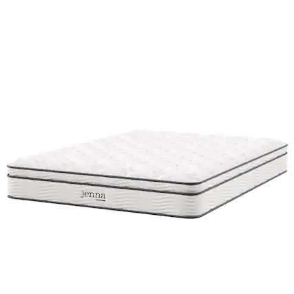 Front. Modway - Jenna 10" Innerspring and Foam Queen Mattress by Modway - White.