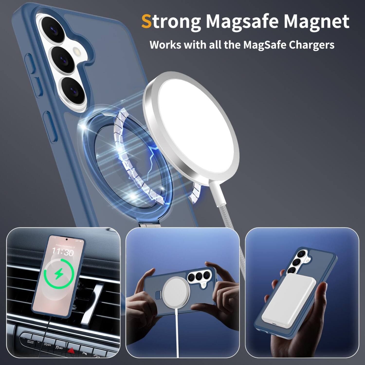 Strong MagSafe Magnet  
Works with all the MagSafe Chargers