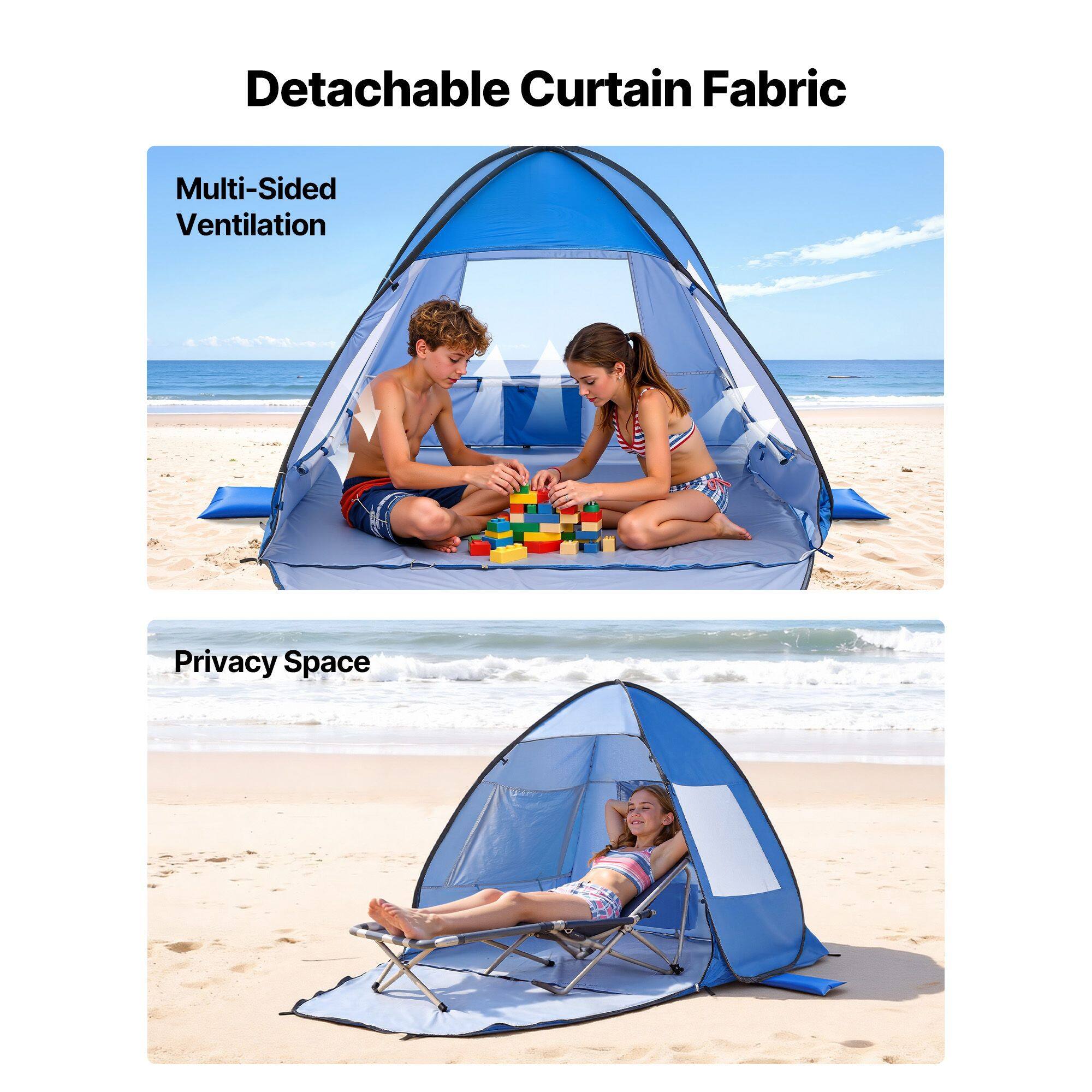 Detachable Curtain Fabric

Multi-Sided Ventilation

Privacy Space