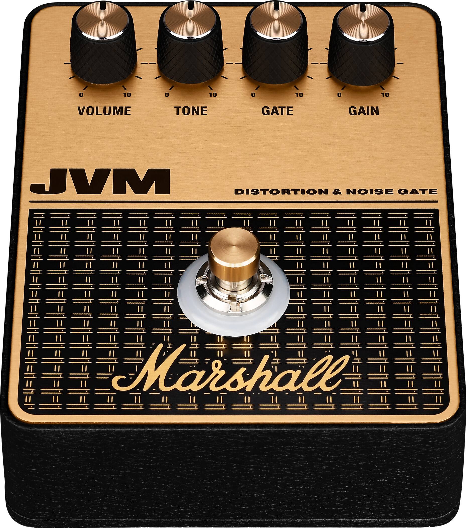 - I 0 10 0 10 0 10 u 10 VOLUME TONE GATE GAIN JVM DISTORTION & NOISE GATE Marshall