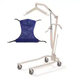 Invacare - Hydraulic Patient Lift with R110 Medium Mesh Sling, 450 lb Capacity - Beige