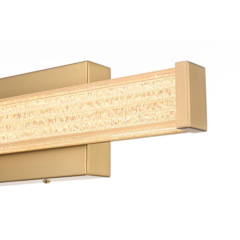 Angle. Living District - Jaxx 16 Inch Led Wall Sconce In Satin Gold - Satin Gold.