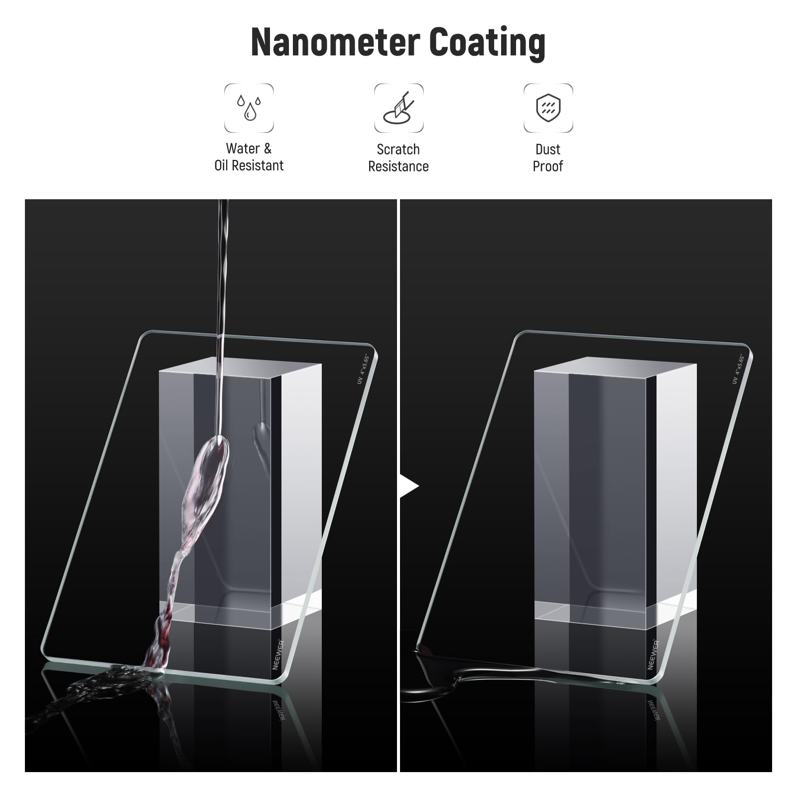 Nanometer Coating  
Water & Oil Resistant  
Scratch Resistance  
Dust Proof