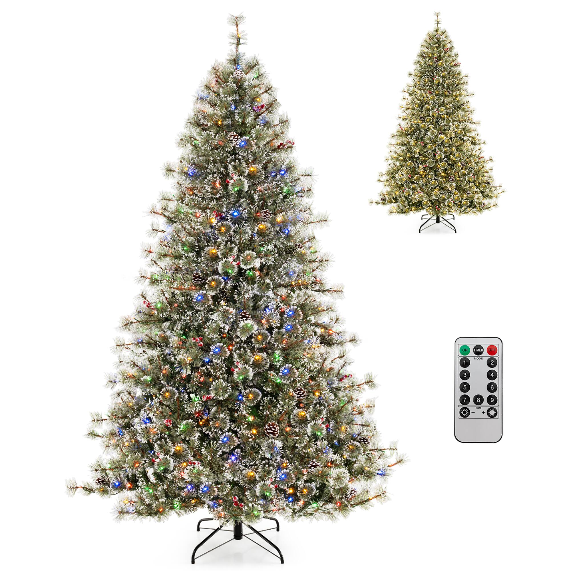 Gymax - 7.5 FT Artificial Christmas Tree w/ 360° Quick Power Connector 1086 Pine Needles - Green