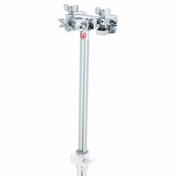 Angle. Gibraltar Hardware - 17" Ball L-Rod Double Receiver and Clamp, Dual Platform Mount with Adjustable Clamp for Acoustic and Electronic Drums.