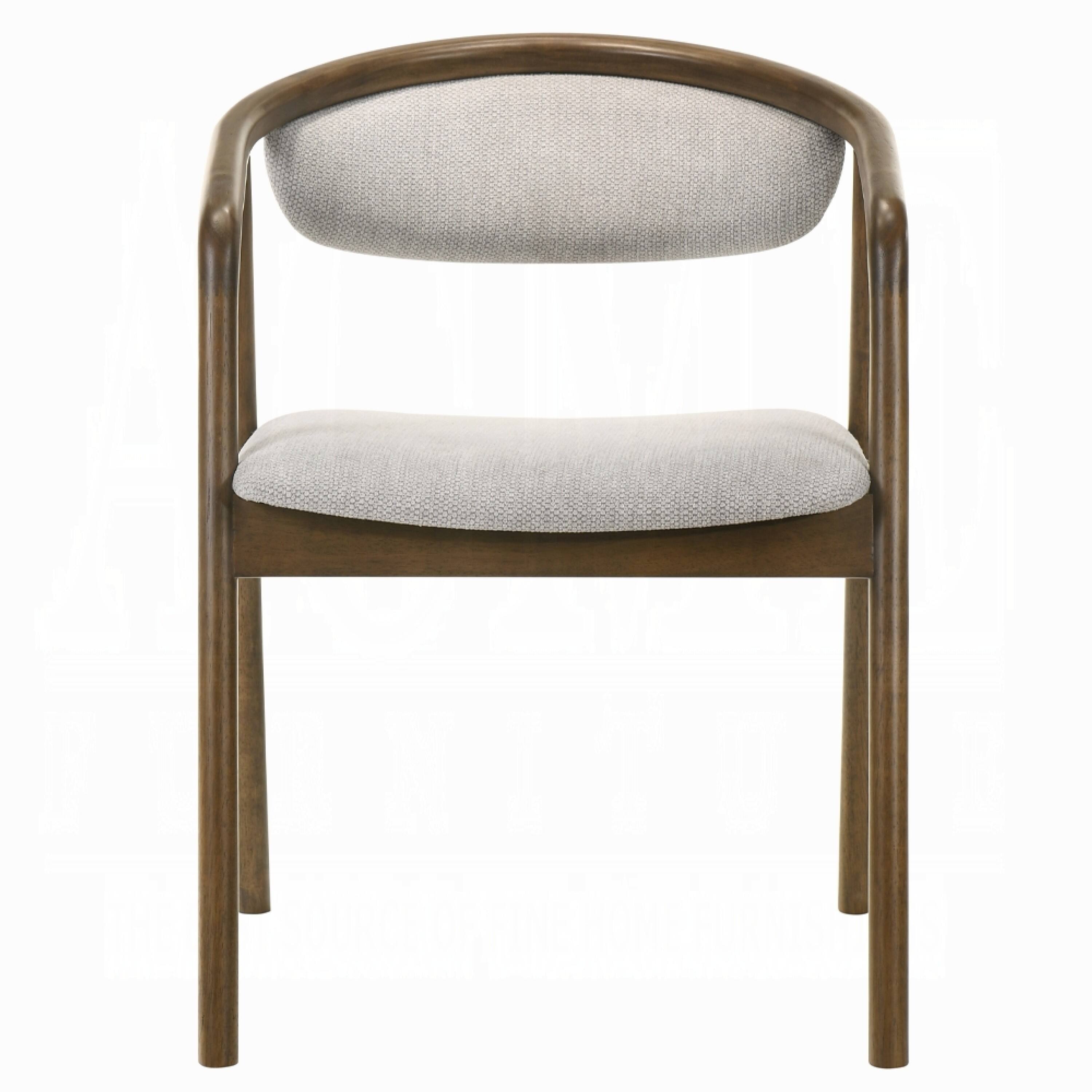Alt View 1. Manhattan Lane - Lina Dining Side Chair, Gray Chenille Seat and Back, Walnut Brown Wood - Gray, Walnut Brown.