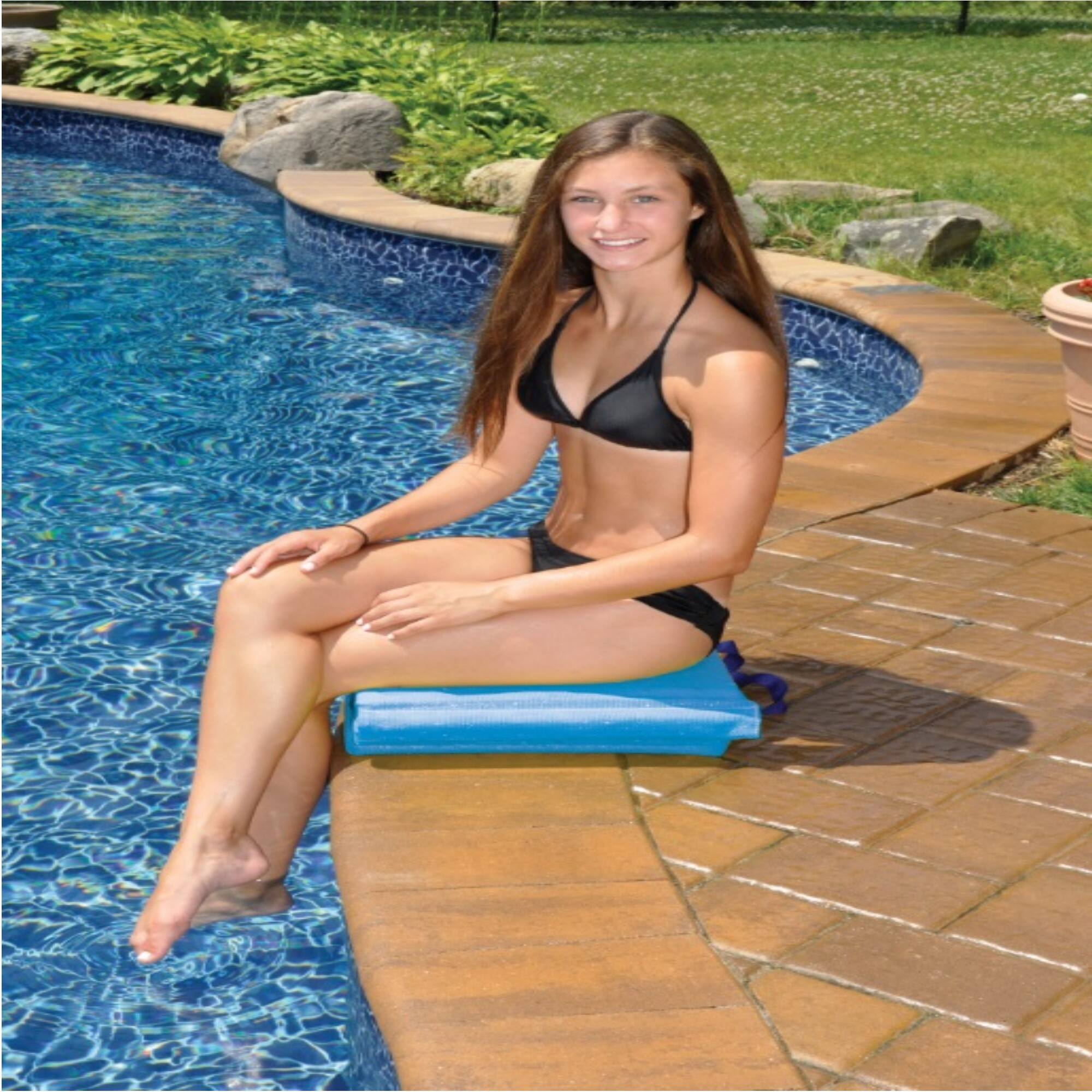 Alt View 2. Swim Central - Foldable Flip and Float Swimming Pool Lounger Raft - 47" - Blue - Blue.