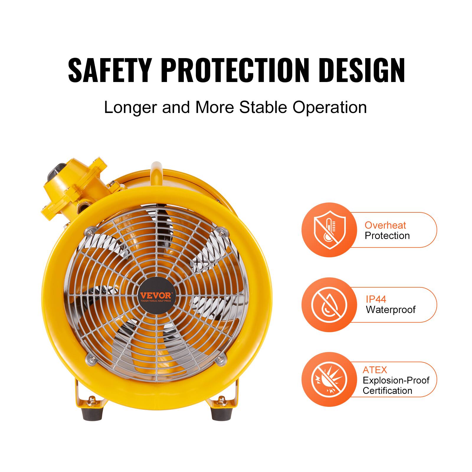 SAFETY PROTECTION DESIGN  
Longer and More Stable Operation

- Overheat Protection
- IP44 Waterproof
- ATEX Explosion-Proof Certification