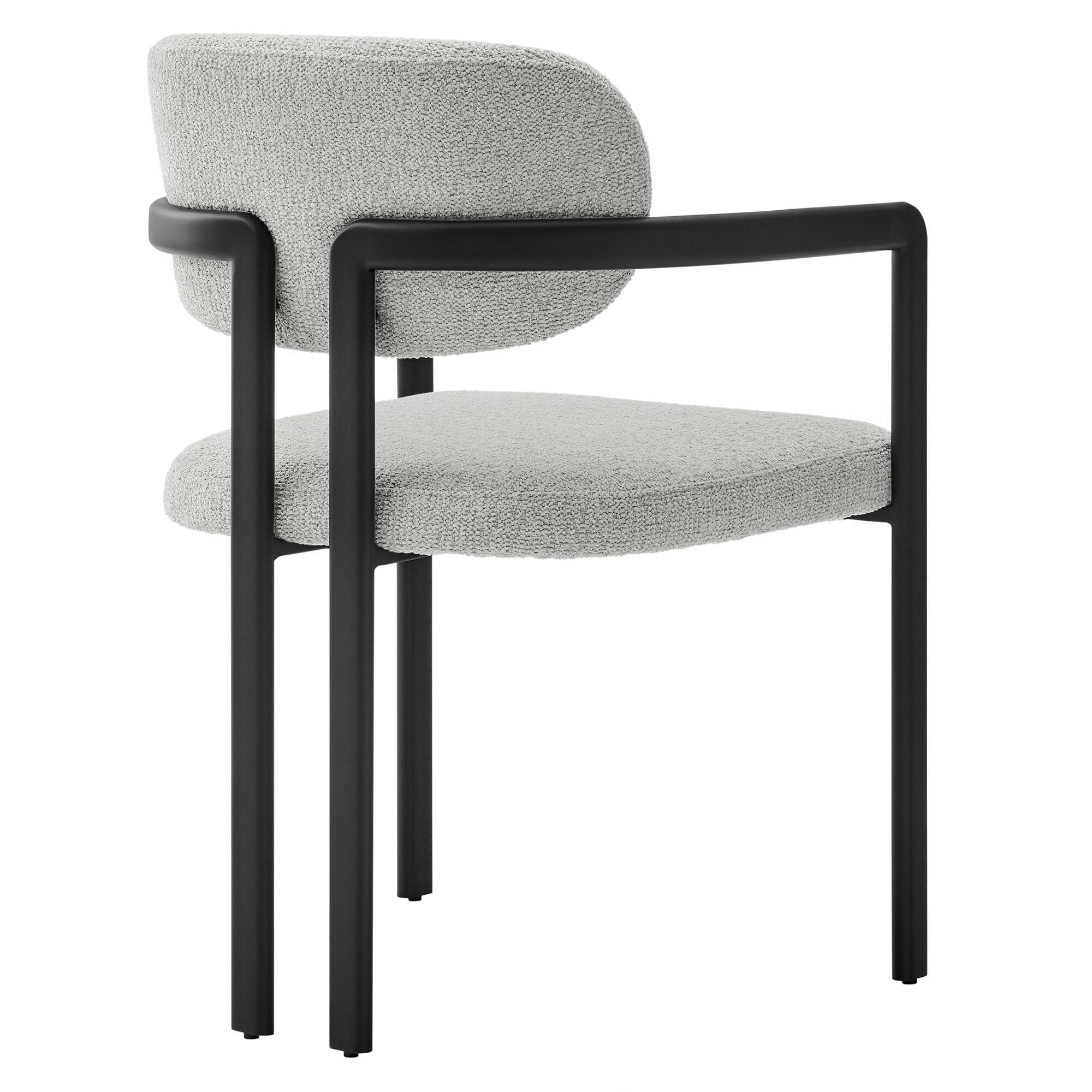 Alt View 2. Modway - Elio Barrel Fabric and Metal Dining Chair by Modway - Gray.