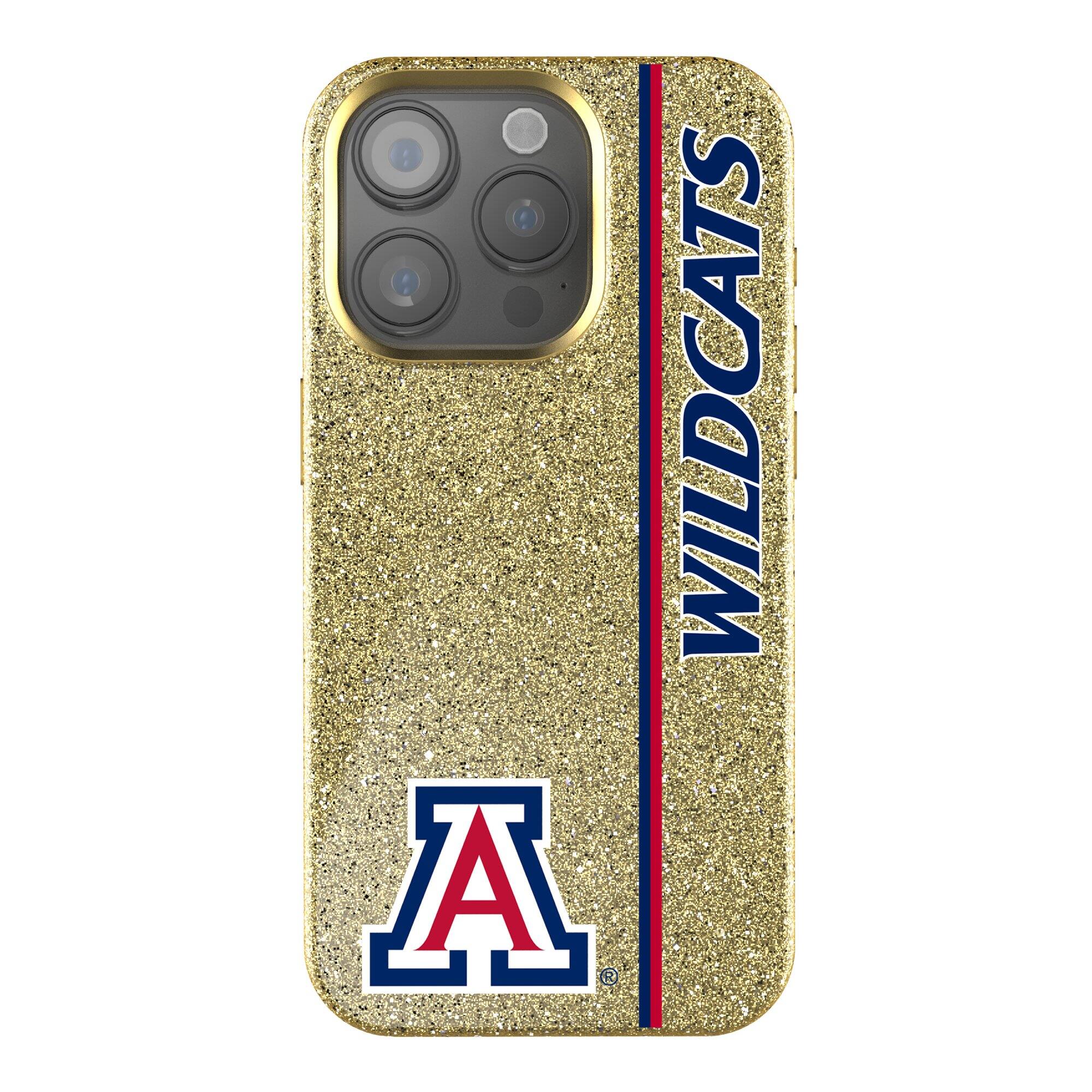 Front. Keyscaper - Arizona Wildcats iPhone Bling Case - 16 Pro Max - Gold.