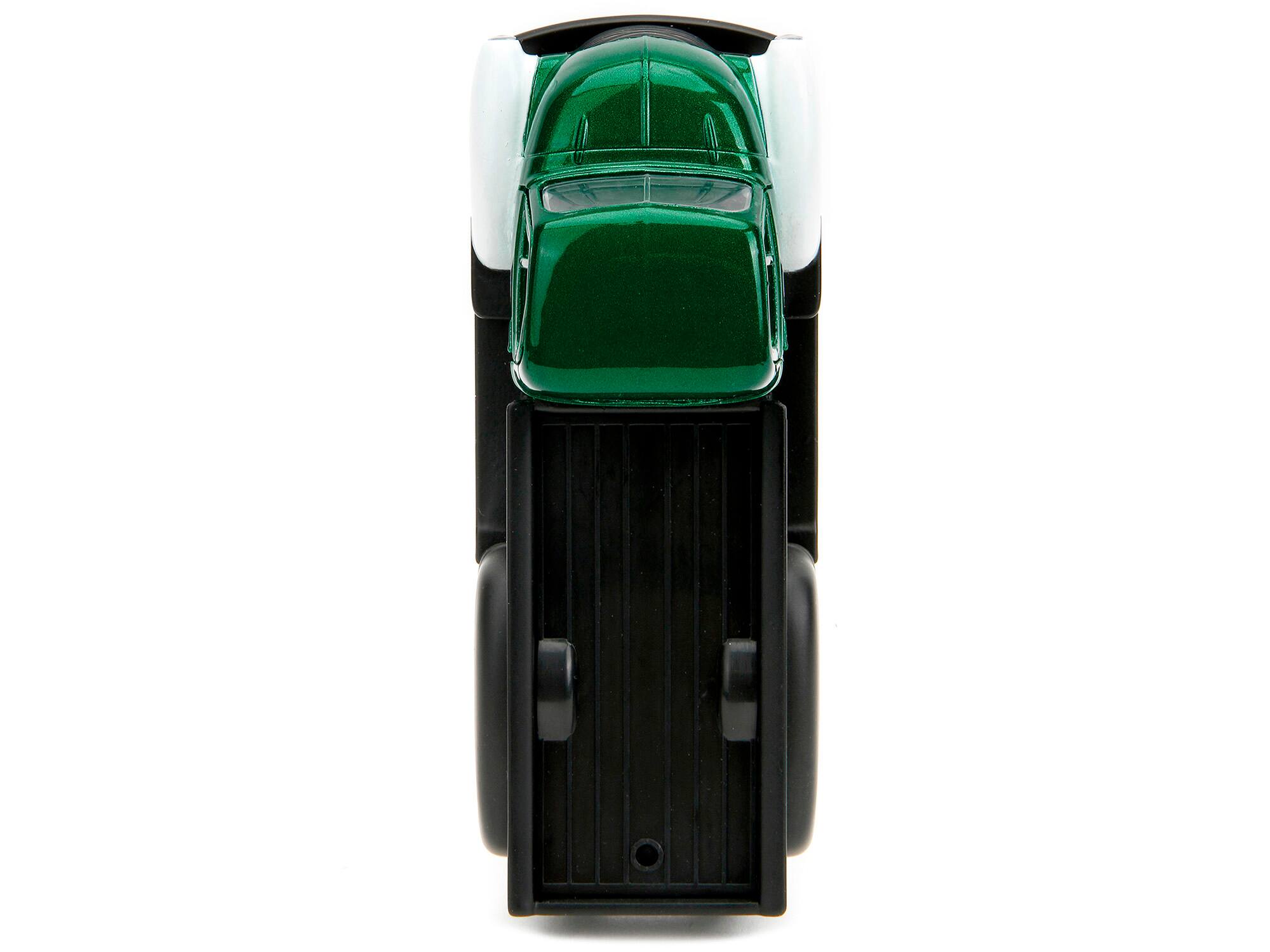 Alt View 7. Jada - 1952 Chevrolet COE Pickup Truck Green Metallic & Black & Green Lantern Figure "DC Comics" 1/32 Model Car by Jada.