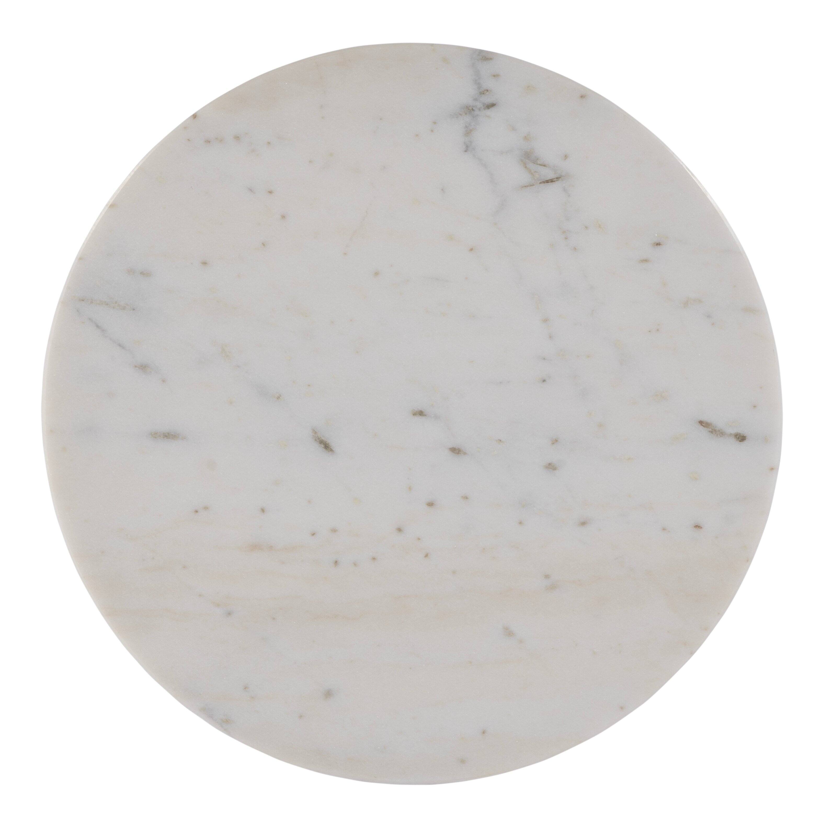 Alt View 3. Butler Specialty - Hallie 15 in. W Round Marble and Metal Side Table - Antique Gold.