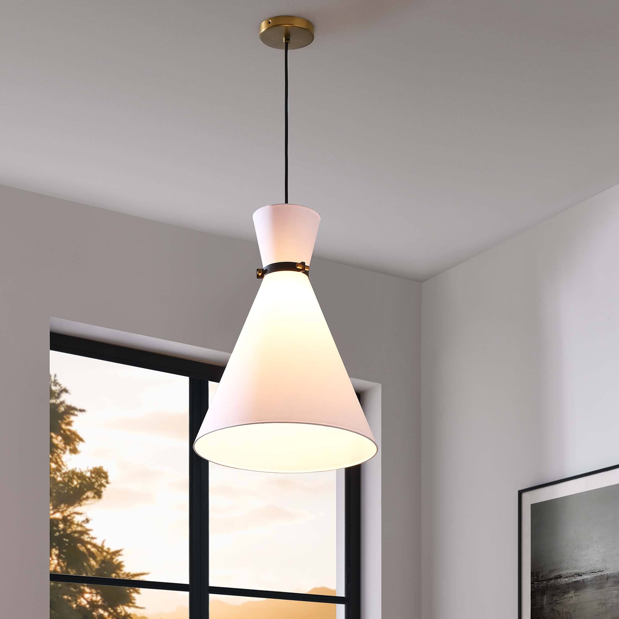 Front. Modway - Starlight 1-Light Pendant Light by Modway - White Satin Brass.
