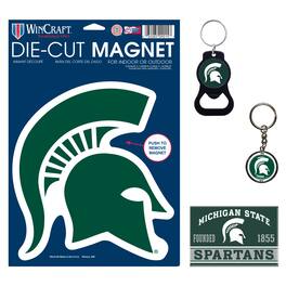 WinCraft - Michigan State Spartans 4-Pack Key Rings and Magnets Set - Multicolor