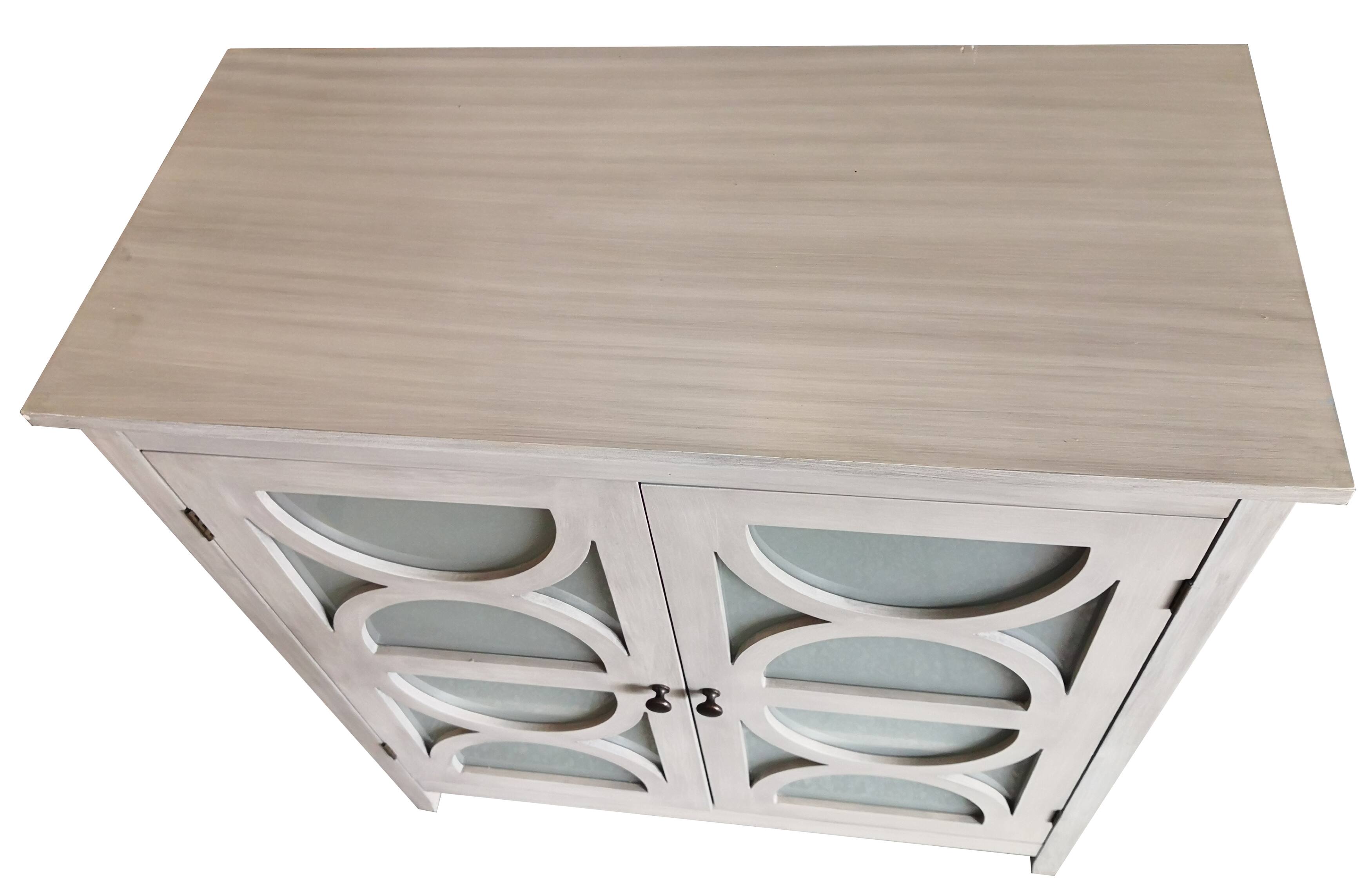 Alt View 2. Kings Brand Furniture - Kings Brand Furniture - Folsom Wood Console Table/Accent Cabinet, Wash Gray - Light/Pastel Grey.