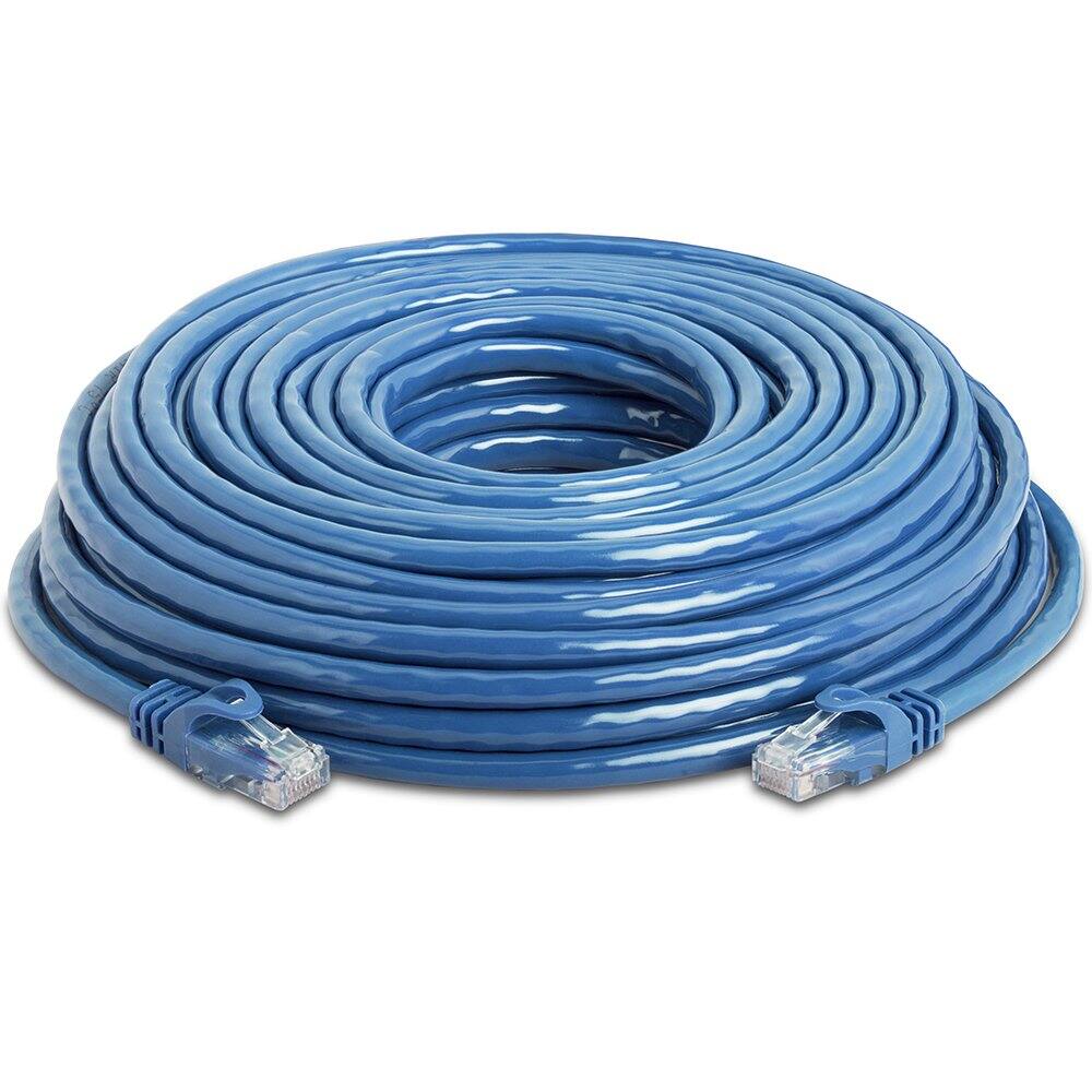 Angle. Cmple.com - Cmple - Cat 6 Ethernet Cable 50 ft, Cat6 Patch Cables 10Gbps Network Lan Cord, 550MHz, RJ45 Connectors - Blue - Blue.