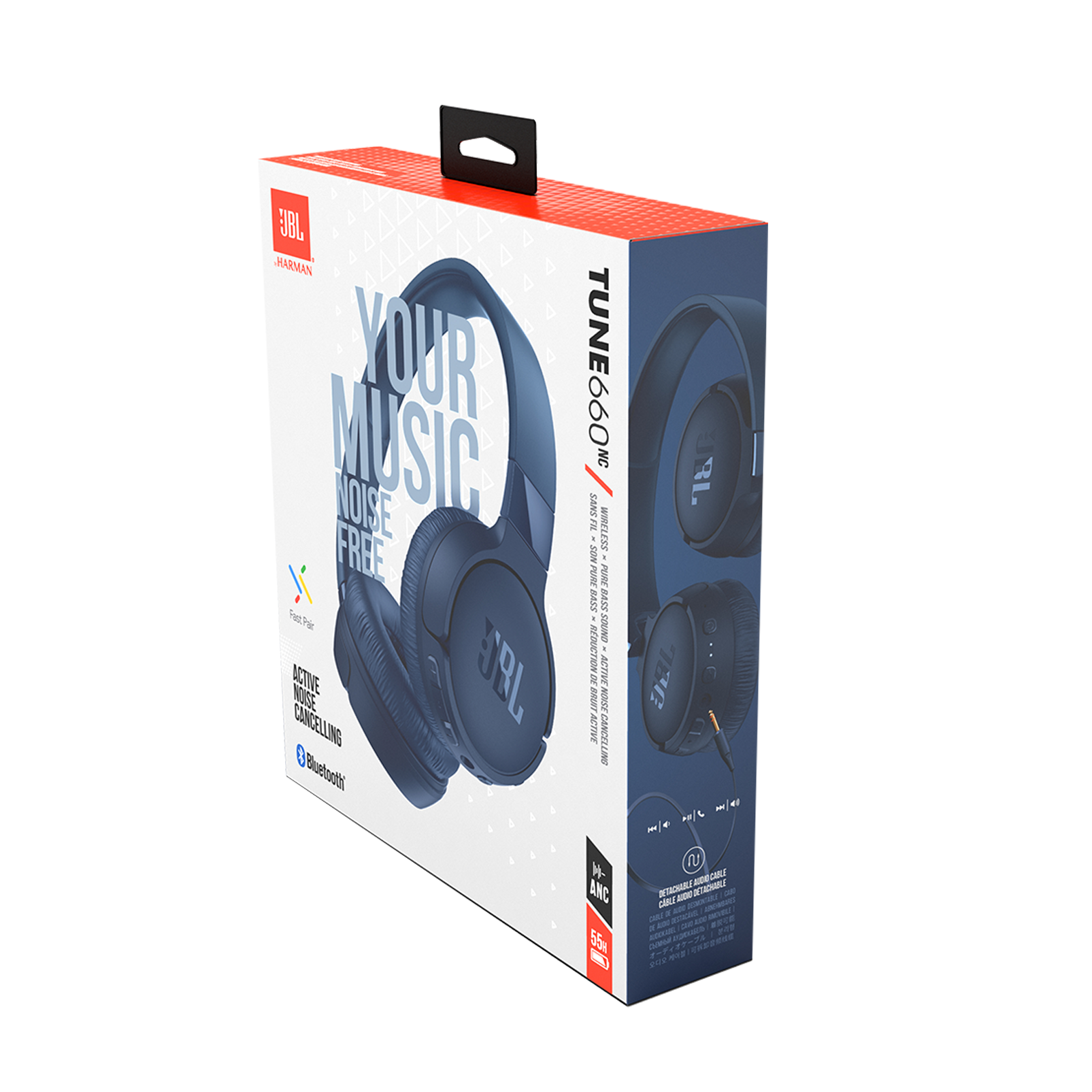 JBL HARMAN  
TUNE 660 NC  
YOUR MUSIC NOISE FREE  

ACTIVE NOISE CANCELLING  
Bluetooth®  

55H  
BATTERY LIFE  

ANC  
ADJUSTABLE AND CUSTOMIZABLE  

WIRELESS  
WIRELESS  
HEADPHONES  

JBL  
PURE BASS  
DELIVERING THE BEST SOUND EXPERIENCE  

JBL  
PURE BASS  
DELIVERING THE BEST SOUND EXPERIENCE  

JBL  
PURE BASS  
DELIVERING THE BEST SOUND EXPERIENCE  

JBL  
PURE BASS  
DELIVERING THE BEST SOUND EXPERIENCE