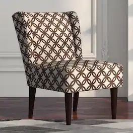 Bestier - Mid-Century Modern Armless Plaid Accent Chair - Brown