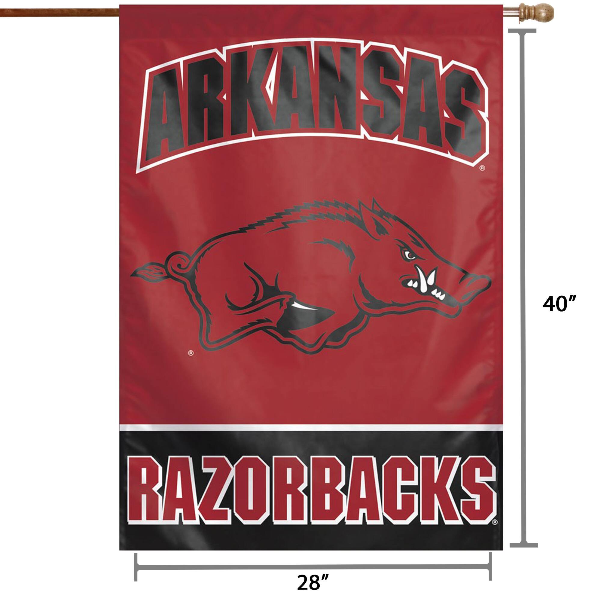 ARKANSAS  
RAZORBACKS  

40" x 28"