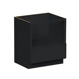 Boyel Living - 30-in W x 34.5-in H x 24-in D Shaker RTA Kitchen Base Microwave Cabinet with Soft-Close - Black
