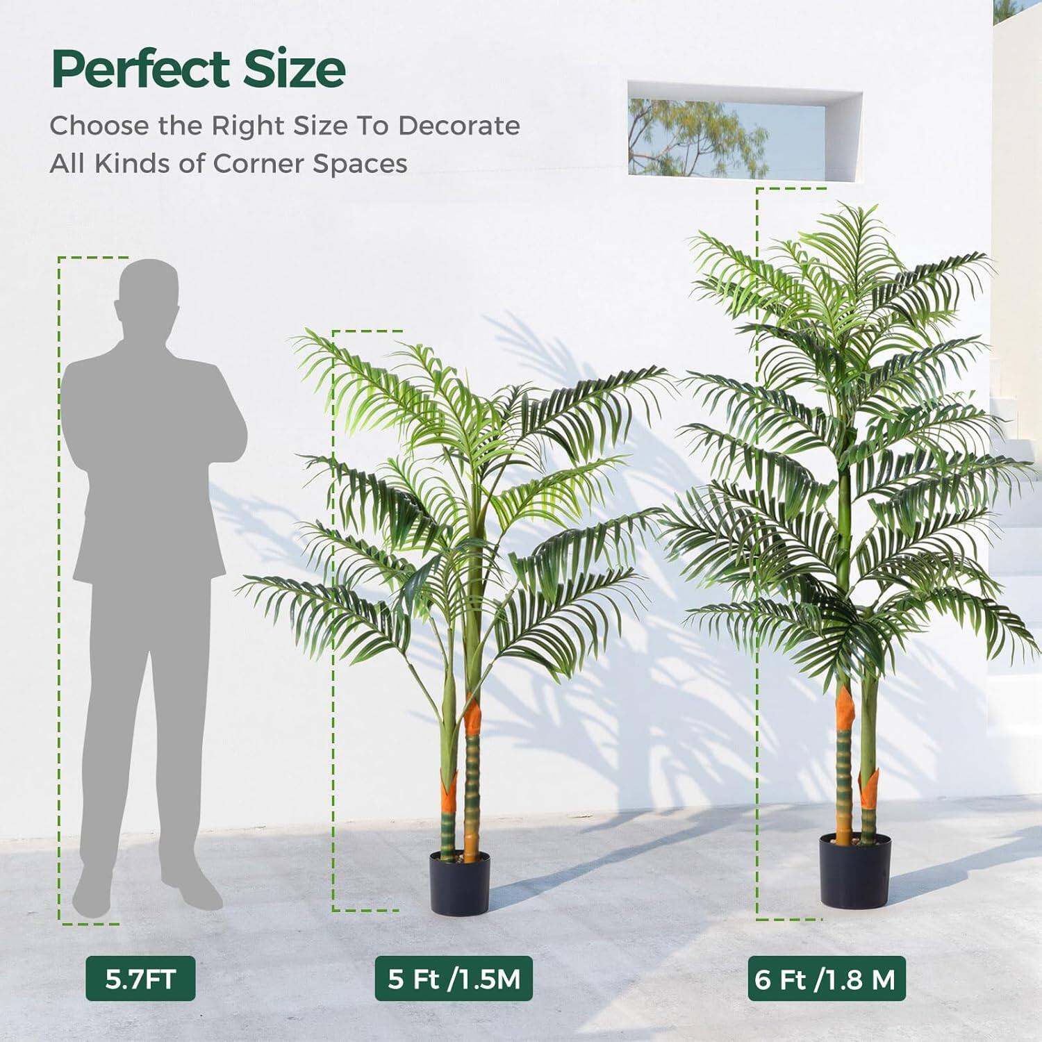 Perfect Size  
Choose the Right Size To Decorate All Kinds of Corner Spaces  

5.7FT  
5 Ft /1.5M  
6 Ft /1.8 M