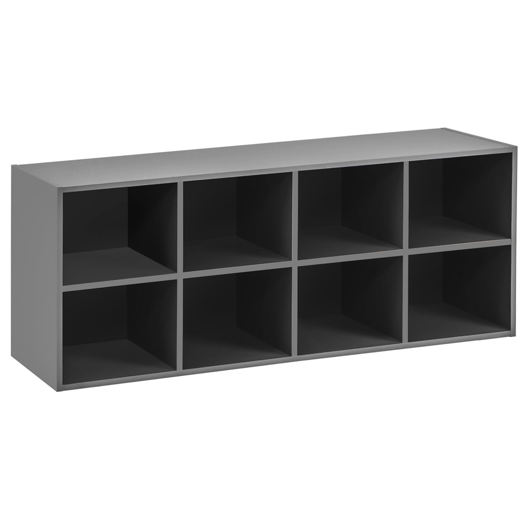 Alt View 20. Costway - 8 Cubbies Shoe Bench with 500 LBS Weight Capacity Cubby Shoe Rack Storage Cabinet Grey - Grey.