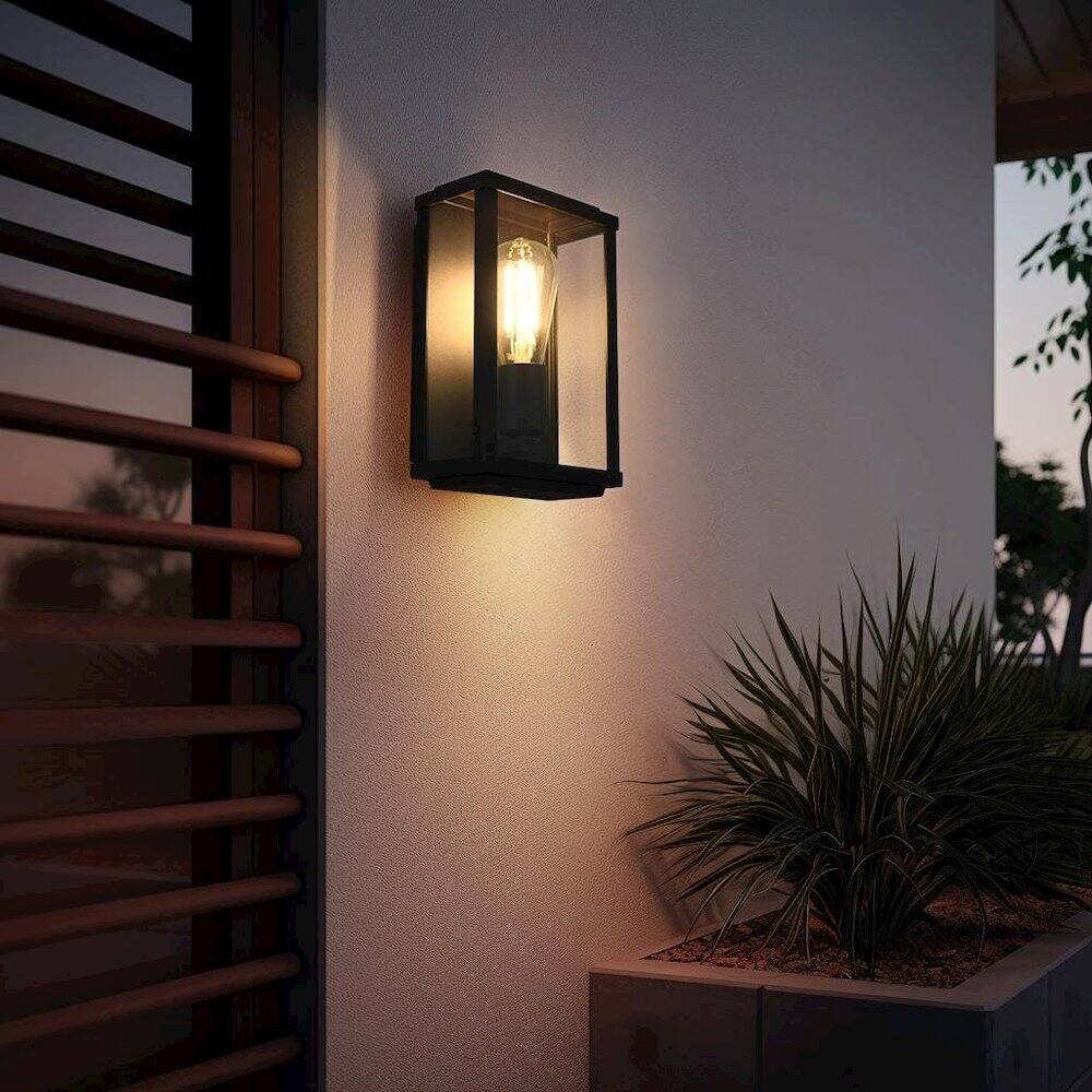 Alt View 4. Elegant Lighting - Santos 6 Inch Outdoor Wall Sconce In Black - Black.