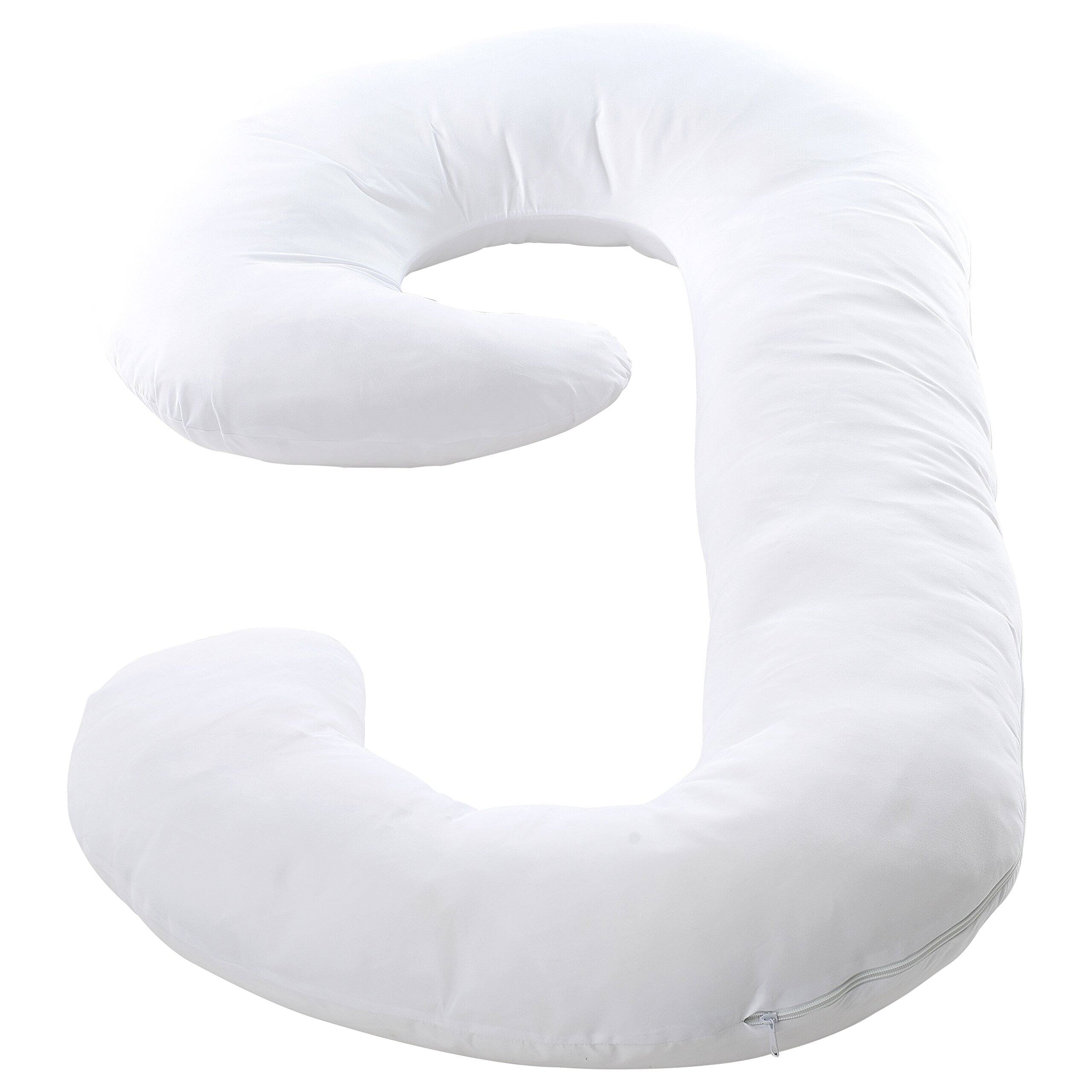 Angle. Cheer Collection - White Pillowcase for J Shaped Pillow - White.