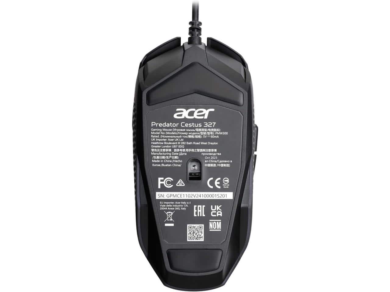 Acer Predator Cestus 327 Gaming Mouse, 8000 DPI, RGB, Ergonomic
