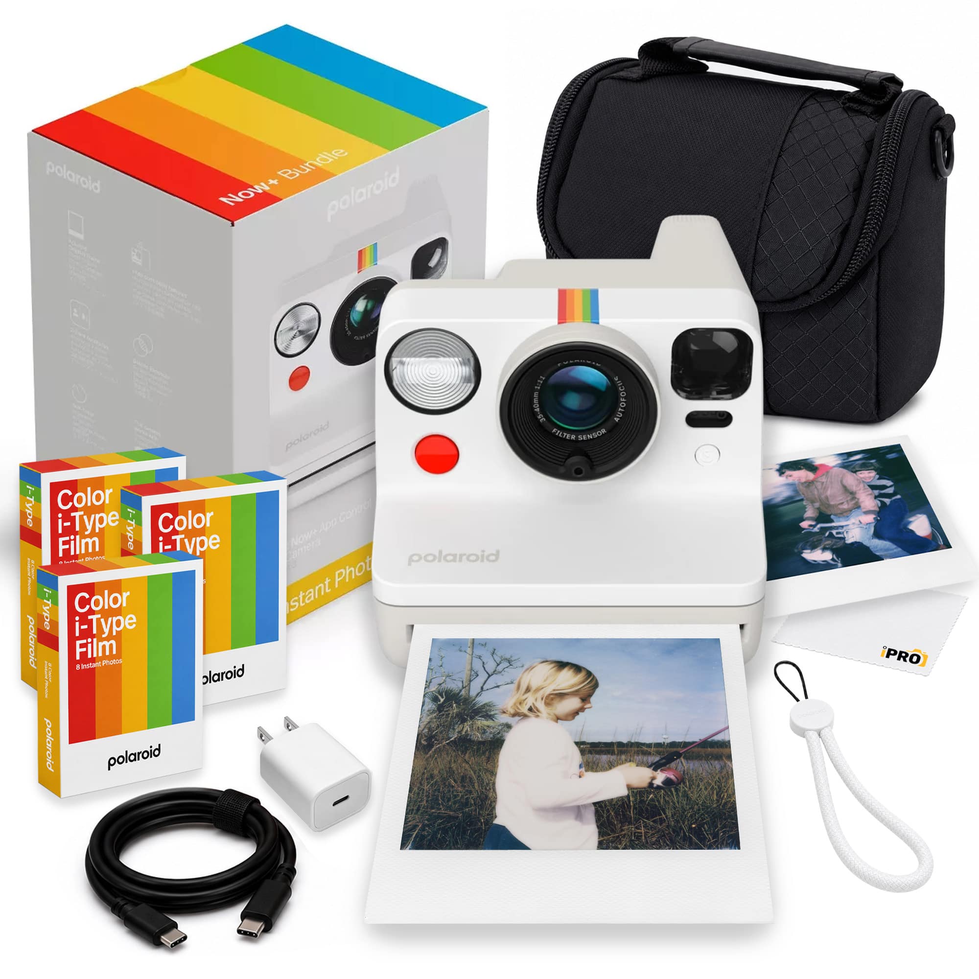 Polaroid - Now Generation 3 iType Instant Camera Bundle - Pebble White