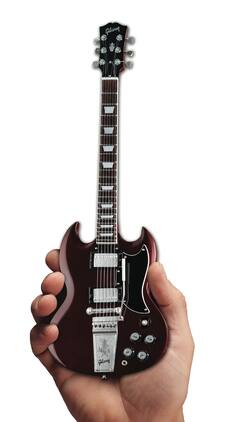Axe Heaven - Gibson 1964 SG Standard Cherry Mini Guitar Replica Collectible Display Model