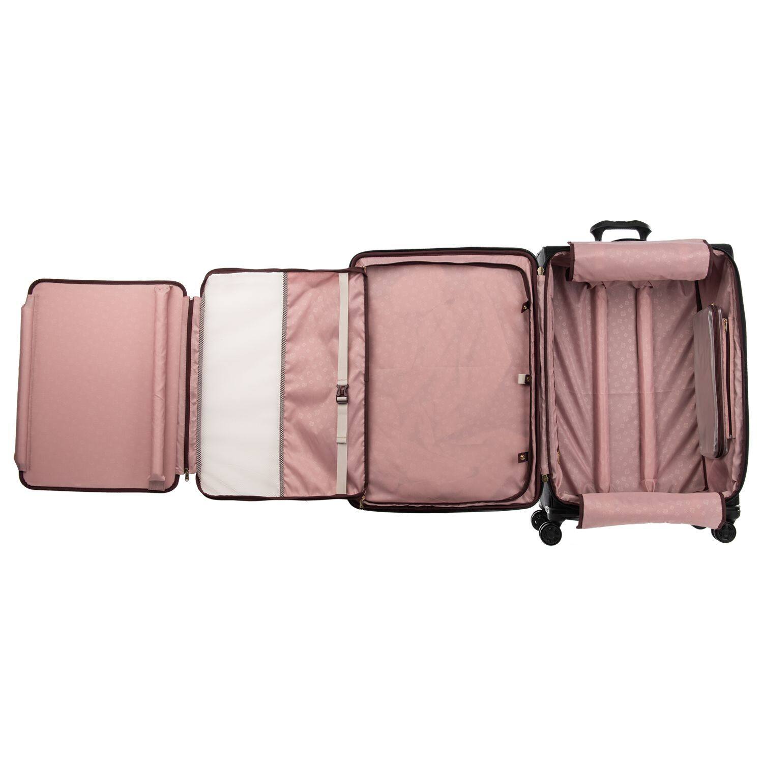 Alt View 4. Travelpro - Travelpro Platinum Elite Softside Expandable Checked Luggage, 8 Wheel Spinner Large Suitcase, TSA Lock, Men and Women - Intrigue Black.