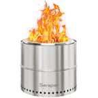 Front. Sersper - Portable Smokeless Fire Pit Supports Multiple Fuel Types - Silver.