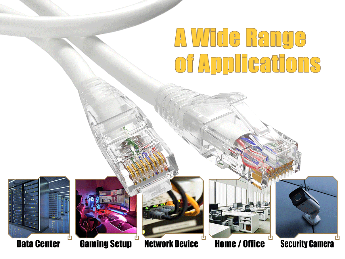 Cable Leader Cat 6 Ethernet Cable, 24 AWG Clear Boot RJ45 Patch ...