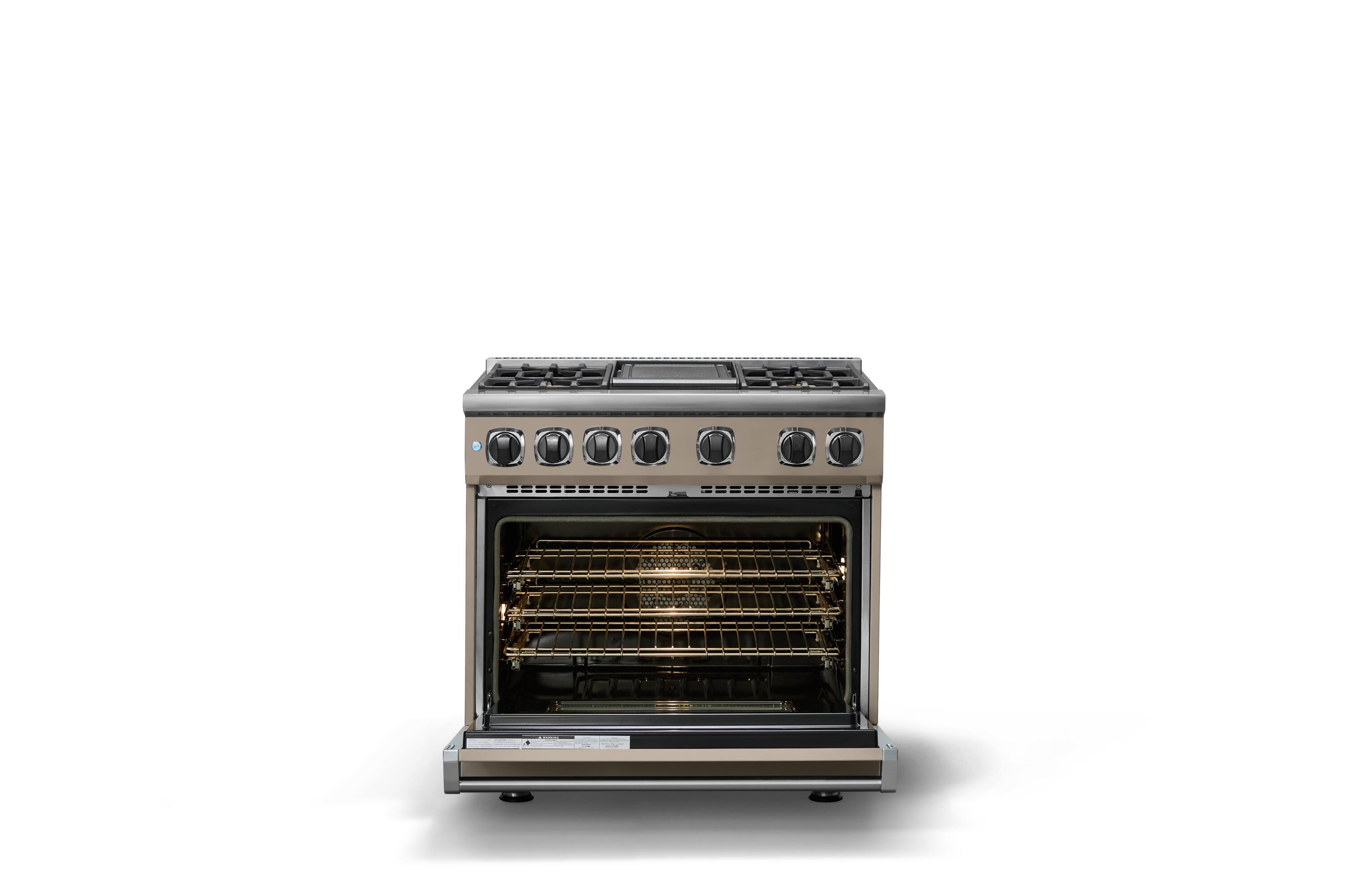 Alt View 2. Viking - 36 in. Wide 4 Burner Dual Fuel Sealed Burner Range with Griddle - Nantucket.
