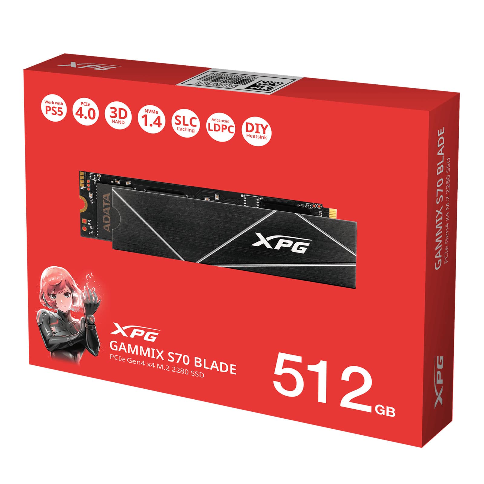 XPG AGAMMIXS70B 512G CS 512GB GAMMIX S70 Blade use PlayStation 5