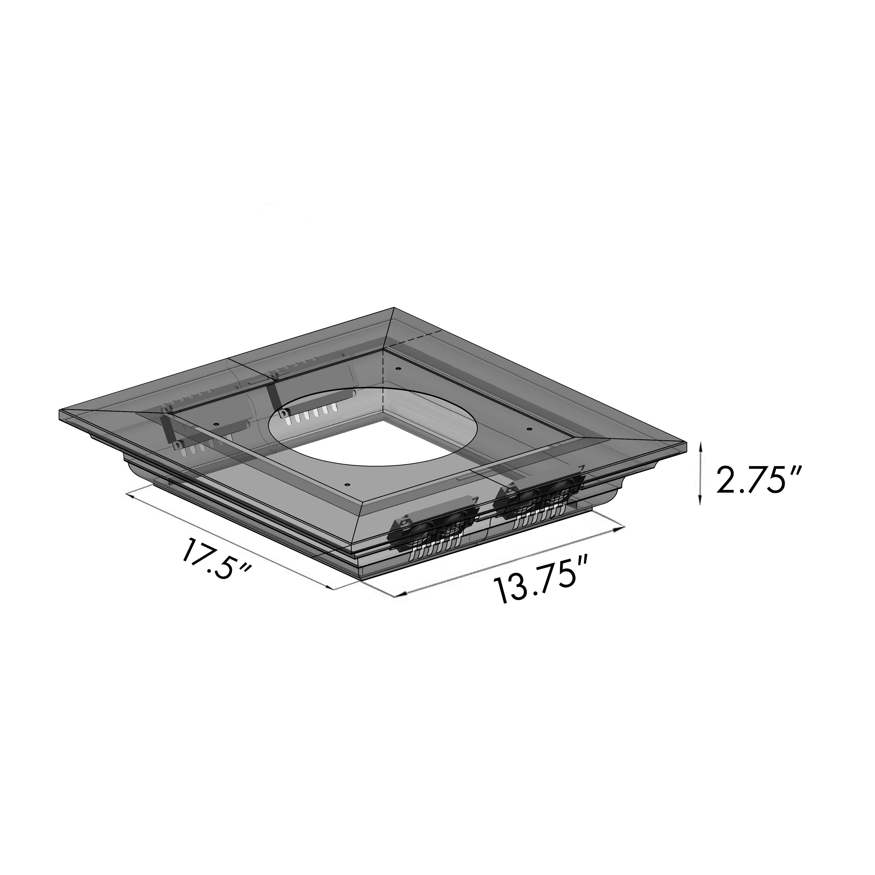 17.5" x 13.75" x 2.75"