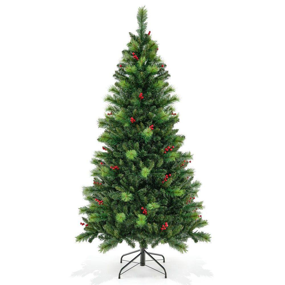 Front. Resenkos - Resenkos 6-Ft Pre-Lit Artificial Christmas Tree with 300 LED Lights - Green - Green.