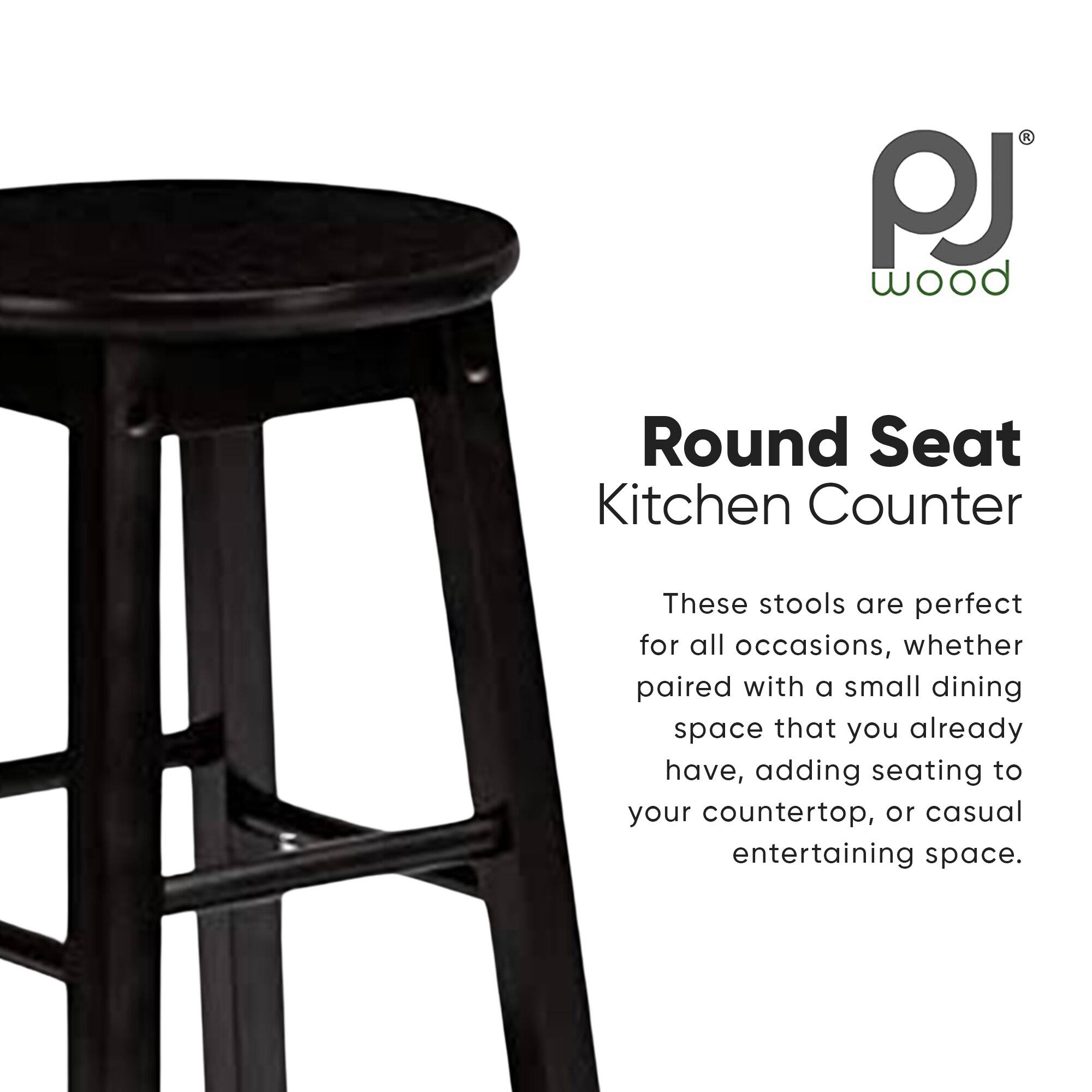 PJ Wood Round Seat Kitchen Counter

These stools are perfect for all occasions, whether paired with a small dining space that you already have, adding seating to your countertop, or casual entertaining space.