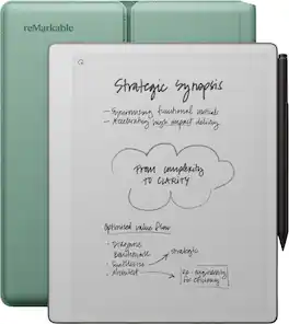 reMarkable - Paper Pure – 10.3” Paper Tablet Bundle with Marker Plus and Sleeve Folio - Mist Green