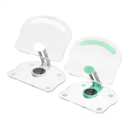 Unique Bargains - 2pcs Acrylic Tablet Stand, Adjustable Foldable Portable Clear with 360 Degree Rotating Base for Desk Home Office - Green White