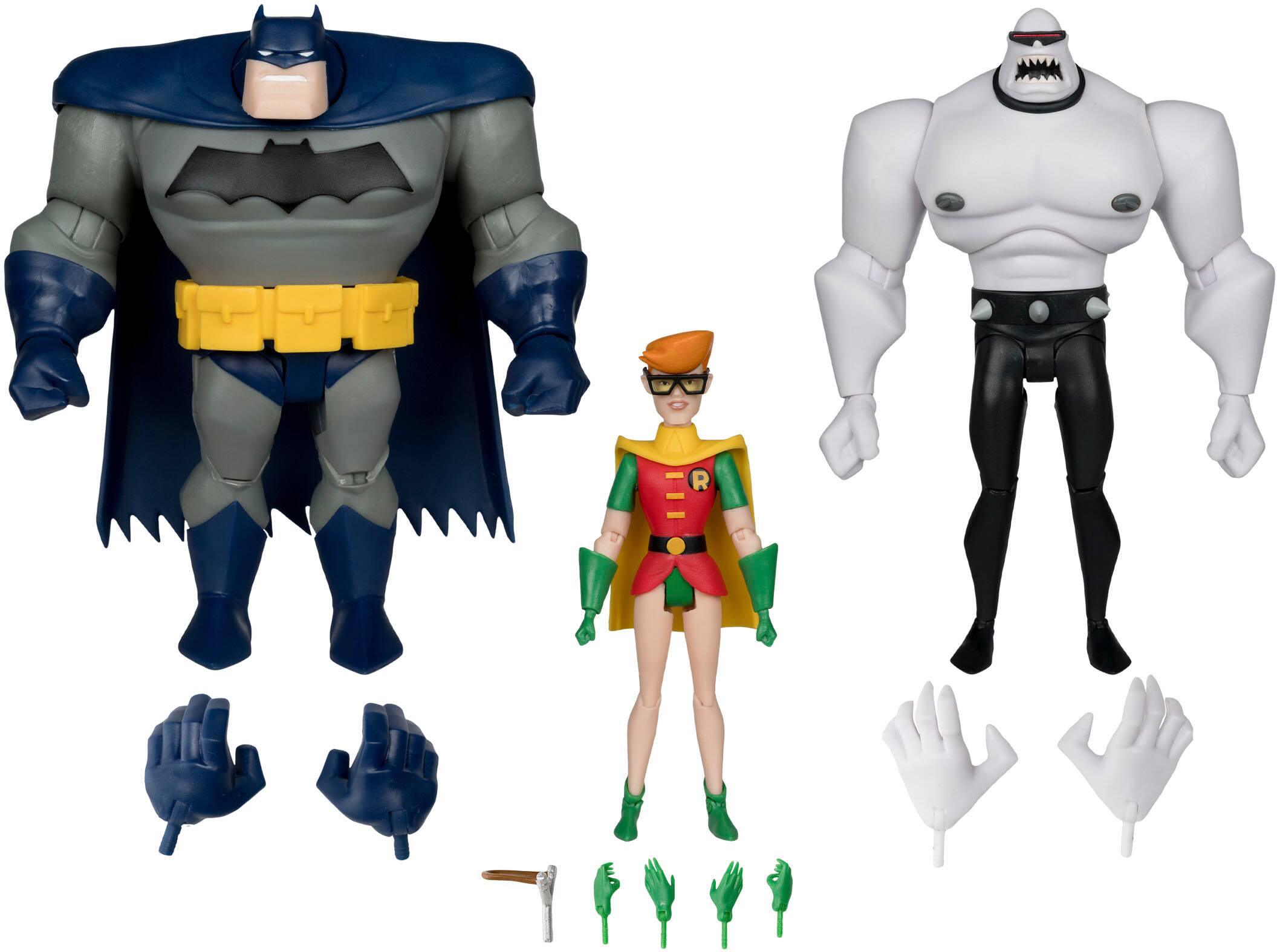 Front. McFarlane Toys - DC Direct - New Batman Adventures 3pk - Batman, Mutant Leader, and Robin (Legends of The Dark Knight).