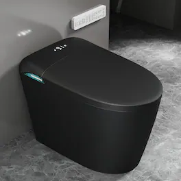 TOTTE - Smart Bidet Toilet - Auto Open/Close Seat, Tankless Instant Heating, Heated Seat, Warm Air Dryer - Black