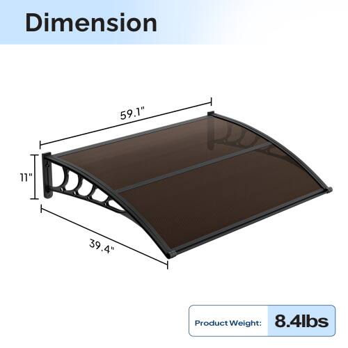 Dimension: 59.1" x 11" x 39.4"  
Product Weight: 8.4lbs
