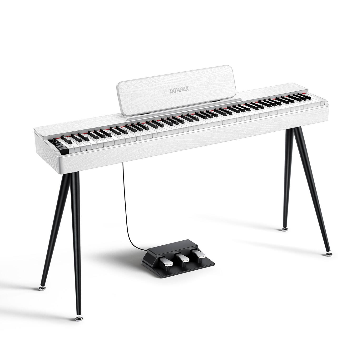 Front. Donner music - Donner OURA S100 Home Digital Piano white.