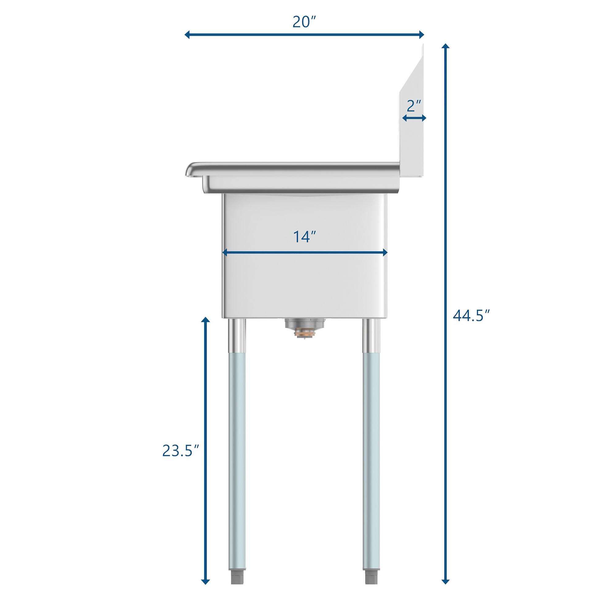 20"  
2"  
14"  
44.5"  
23.5"