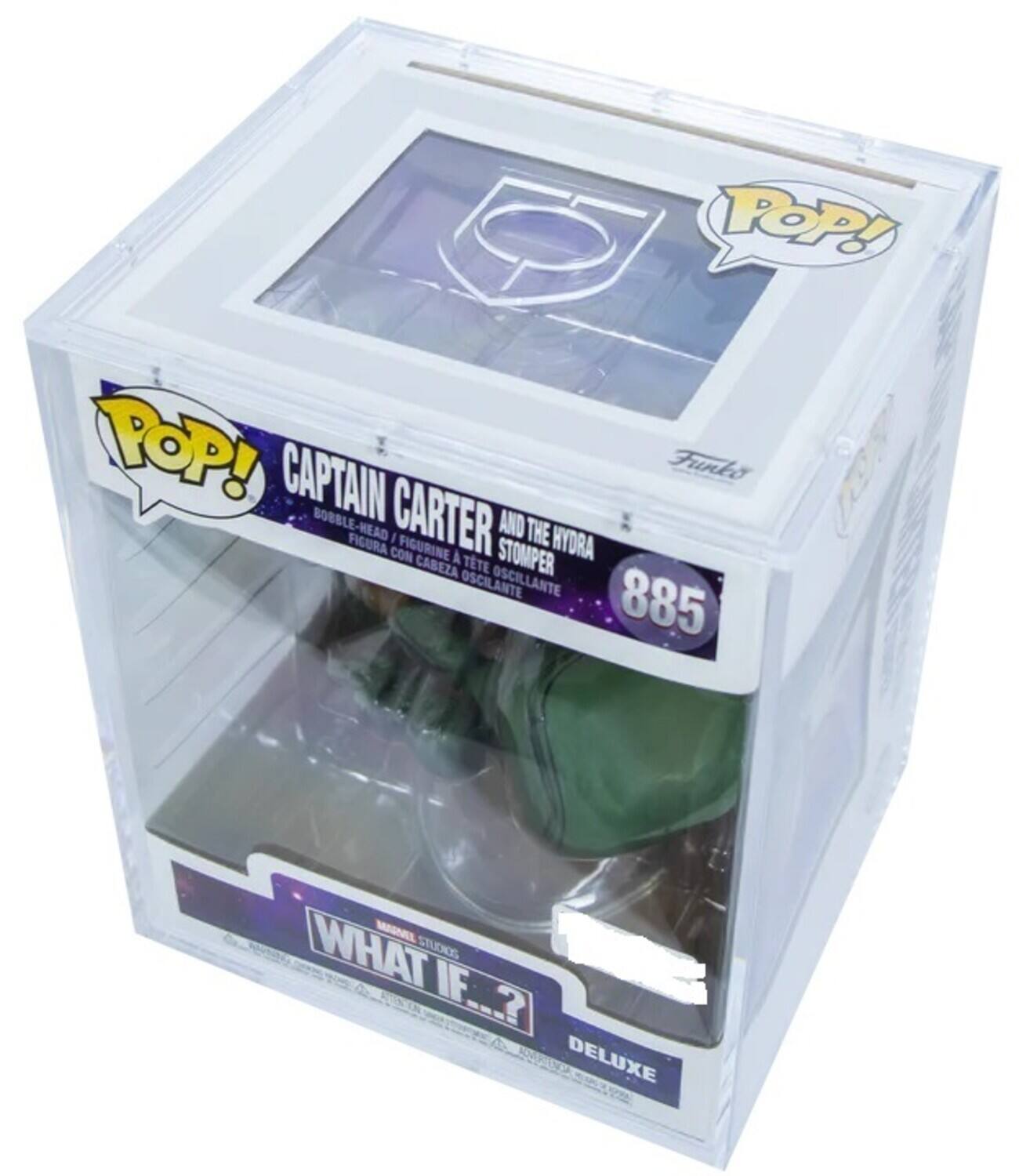 POP!  
CAPTAIN CARTER AND THE HYDRA STOMPER  
885  
WHAT IF?  
DELUXE  
MARVEL STUDIOS